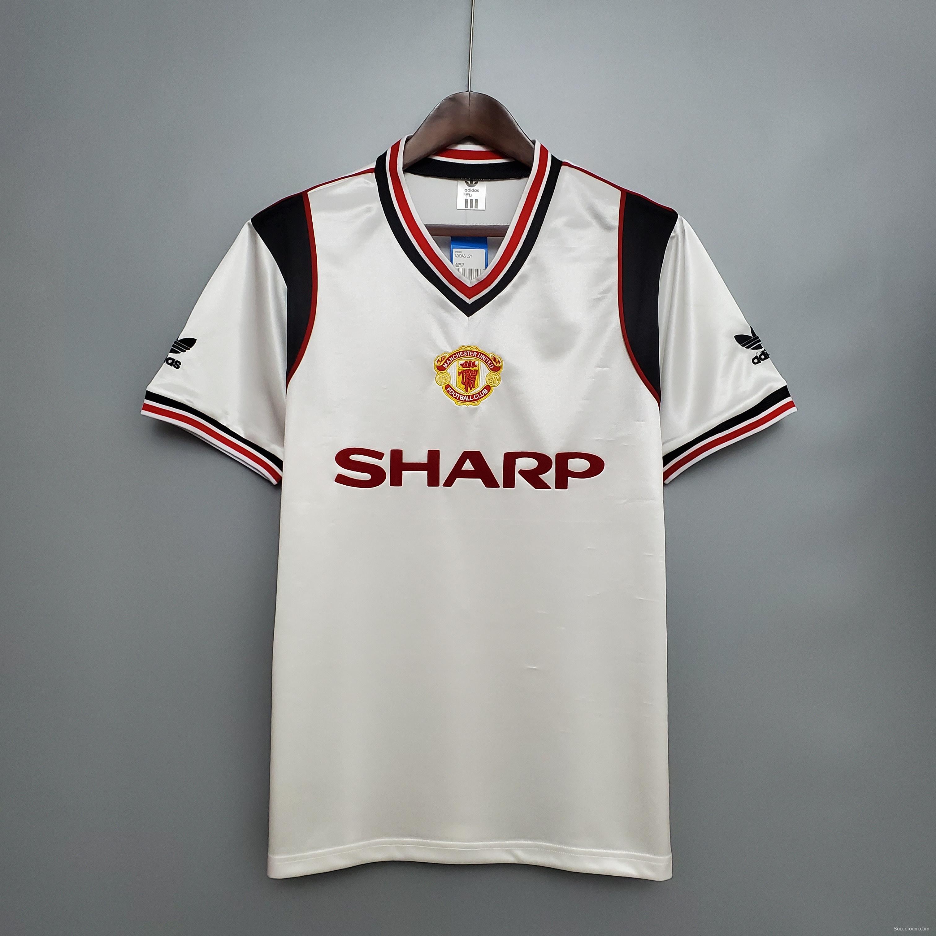 Retro 1985 Manchester United white Soccer Jersey