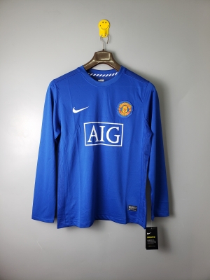 Retro 08/09 Manchester United Third Blue long sleeve Soccer Jersey