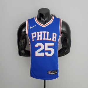 75th Anniversary Philadelphia 76ers SIMMONS#25 Blue NBA Jersey