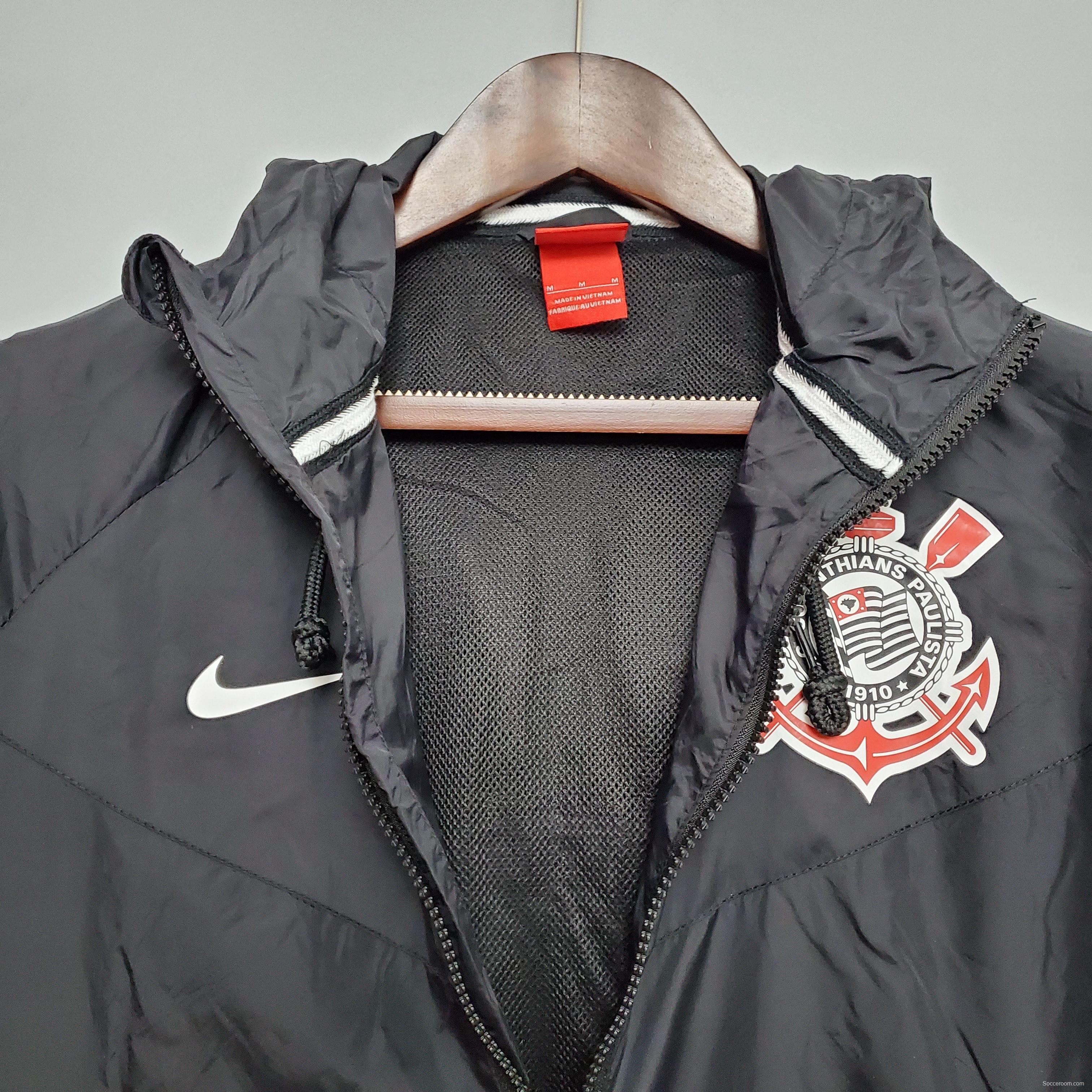 Windbreaker Corinthians Black Soccer Jersey Soccer Jersey