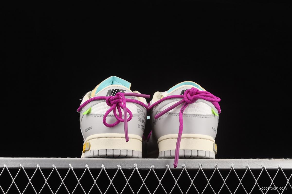 OFF-White x NIKE DUNK Low OW white gray leisure sports skateboard shoes DM1602-100