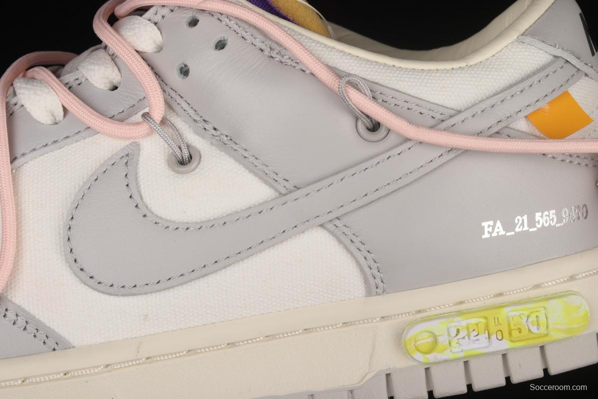 OFF-White x NIKE DUNK Low OW gray SB buckle rebound fashion casual board shoes DM1602-119