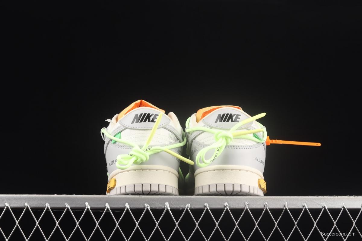 OFF-White x NIKE DUNK Low OW white gray leisure sports skateboard shoes DM1602-128,