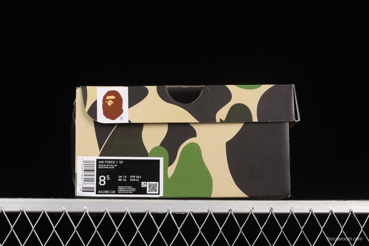 Bape x NIKE Air Force 11607 Low camouflage matching Nigo brand ape head low top casual board shoes AA1365-118,