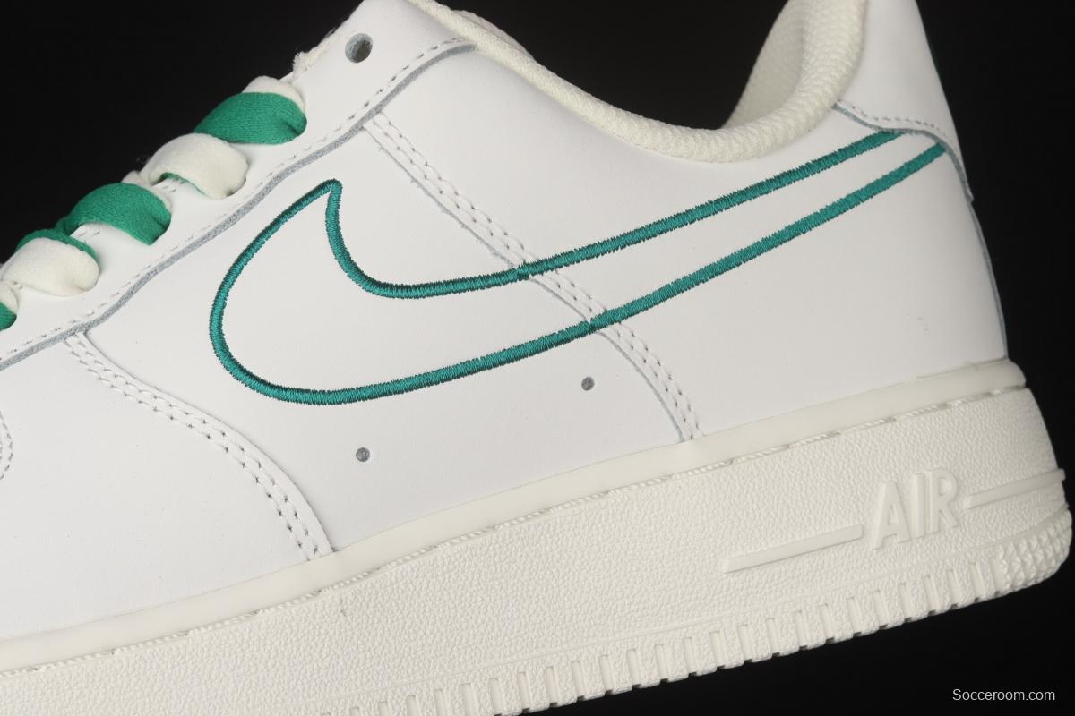 NIKE Air Force 1x07 Low Rice White Green Electric embroidery Hook low-top casual board shoes CL6326-128