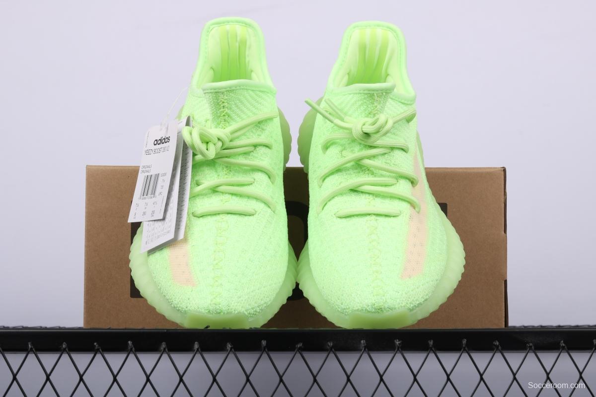 Adidas Yeezy 350 Boost V2 EG5293 Darth Coconut 350 second generation fluorescent green hollowed-out silk color matching