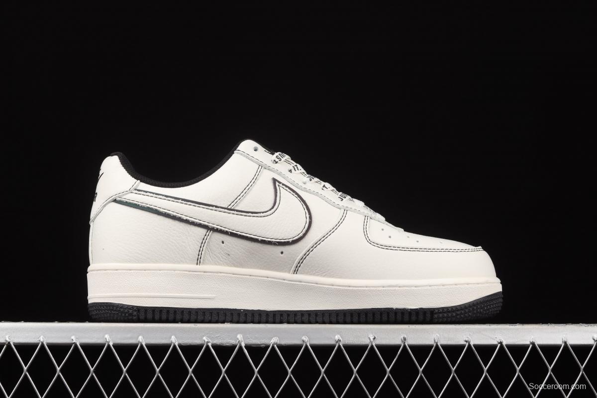 Stussy x NIKE Air Force 1 Low Stussi co-named rice black reflective low-top casual board shoes UN1635-702