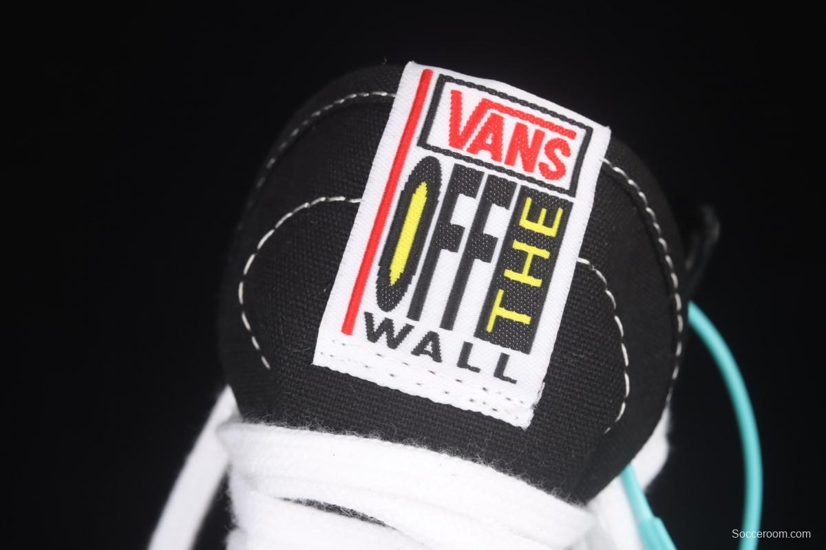 Vans Sk8-Hi 138Decon black and white printed high-top casual board shoes VN0A3MV136K