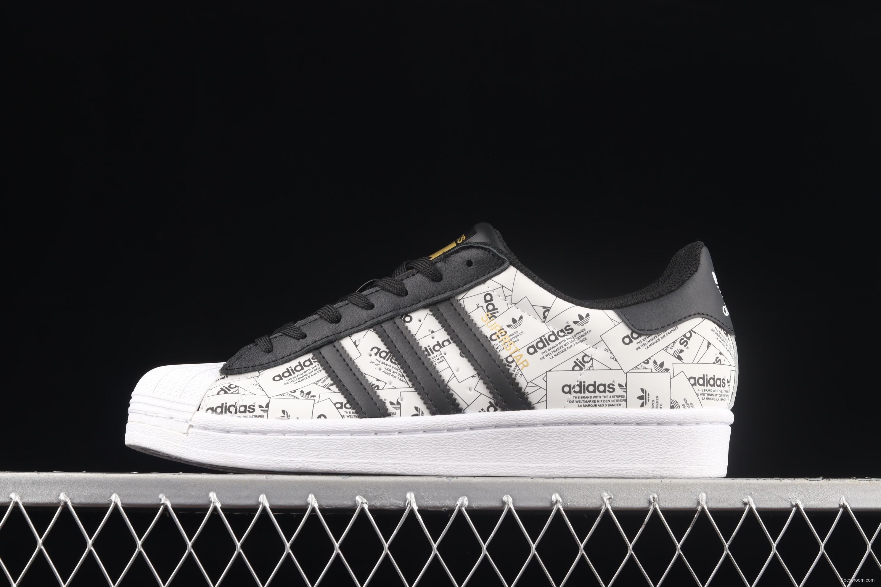 Adidas Originals Superstar FV2819 shell head printed with logo 3M reflective classic sports shoes