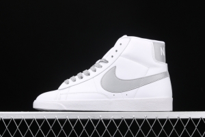 NIKE Blazer Retro Trail Blazers 3M reflective all-white high-top casual board shoes 845054-106