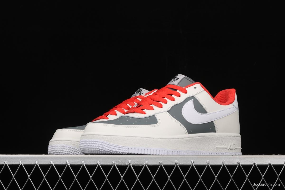 NIKE Air Force 1' 07 Low gray-red pigeon color matching low-top casual board shoes CT3427-900