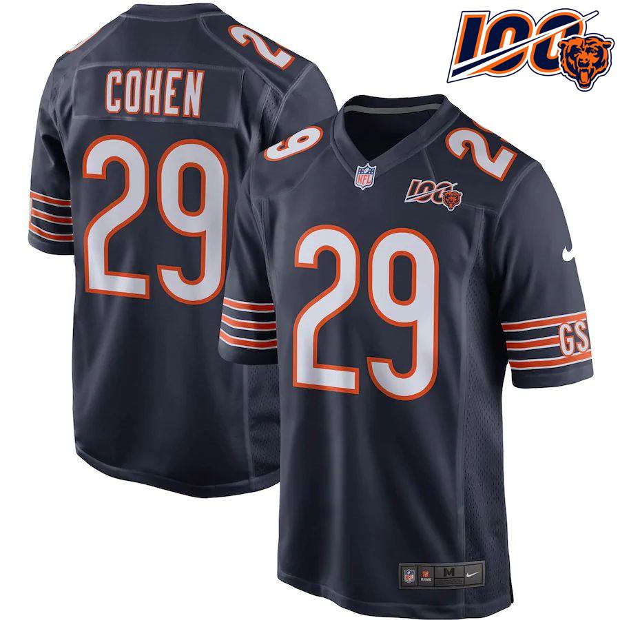 Men's Tarik Cohen Navy 100th Season Player Limited Team Jersey