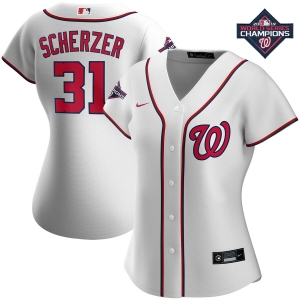 Women's Max Scherzer White 2019 World Series Champions Home Player Team Jersey