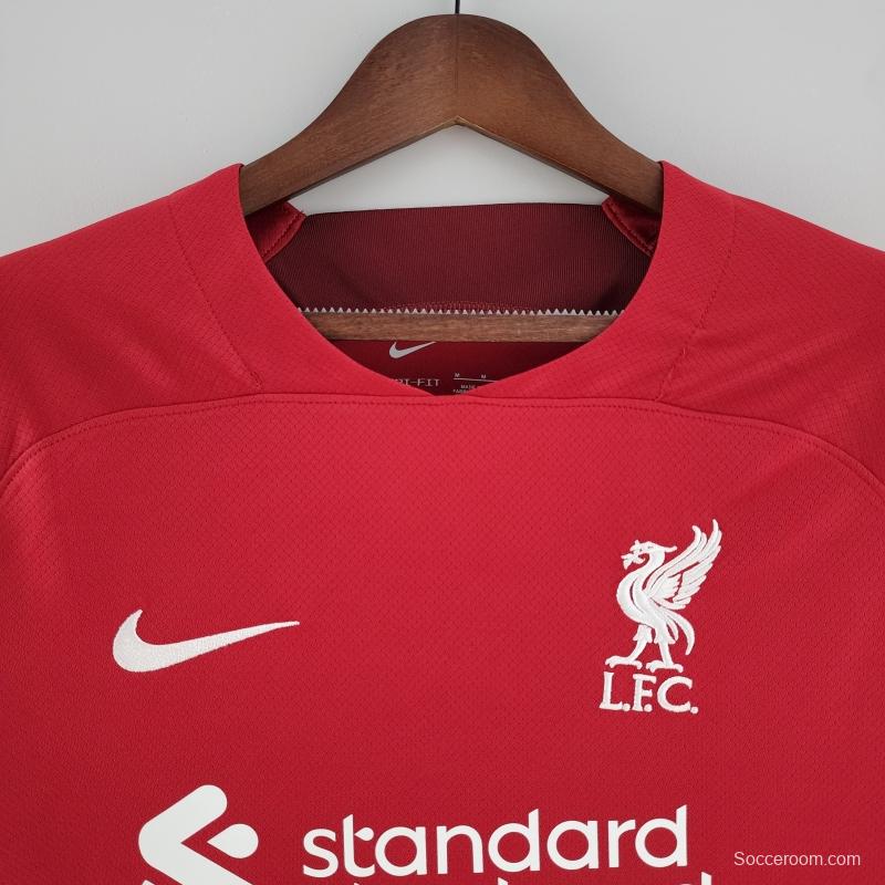 22/23 Long Sleeve Liverpool Home  Soccer Jersey