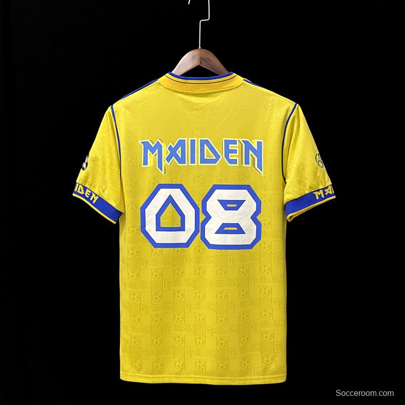 Retro 2008 West Ham Iron Maiden Yellow Jersey