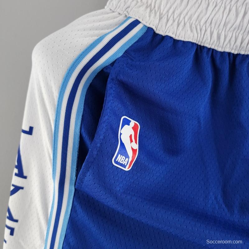 Los Angeles Lakers Retro NBA Shorts Blue White Trim