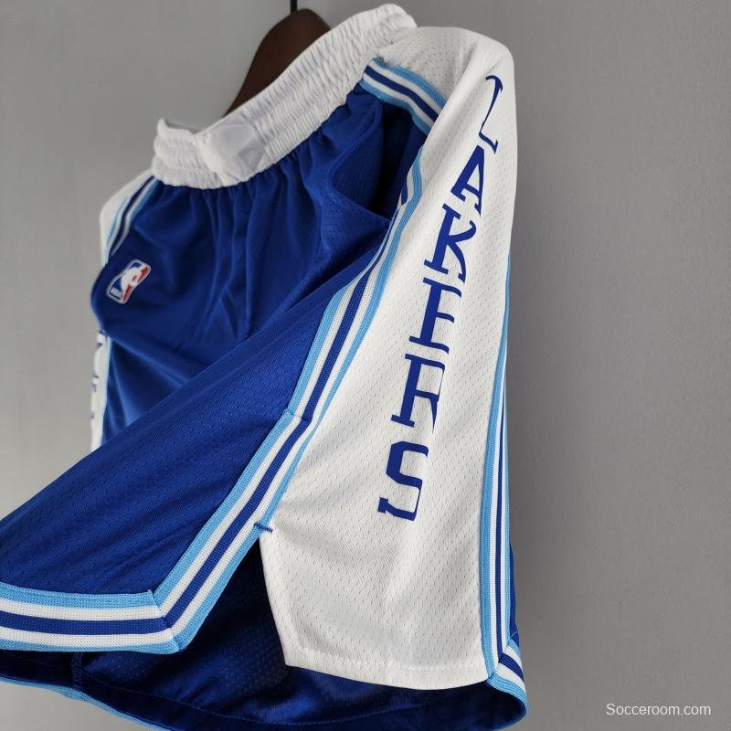 Los Angeles Lakers Retro NBA Shorts Blue White Trim