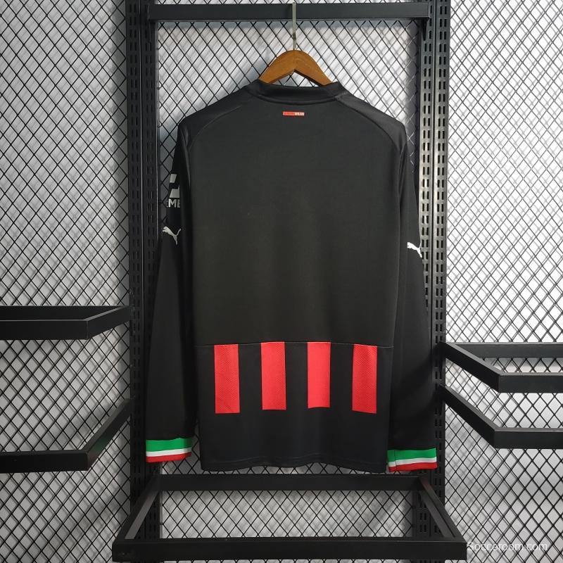 22/23 Long Sleeve AC Milan Home Soccer Jersey