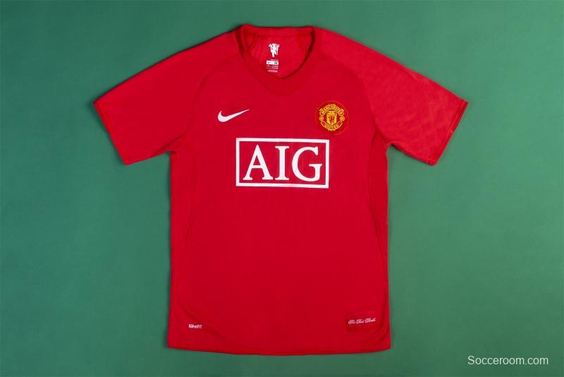 Retro 07/08 Manchester United Home Soccer Jersey