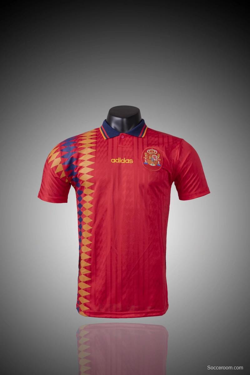 Retro 1994 Spain Home Soccer Jersey