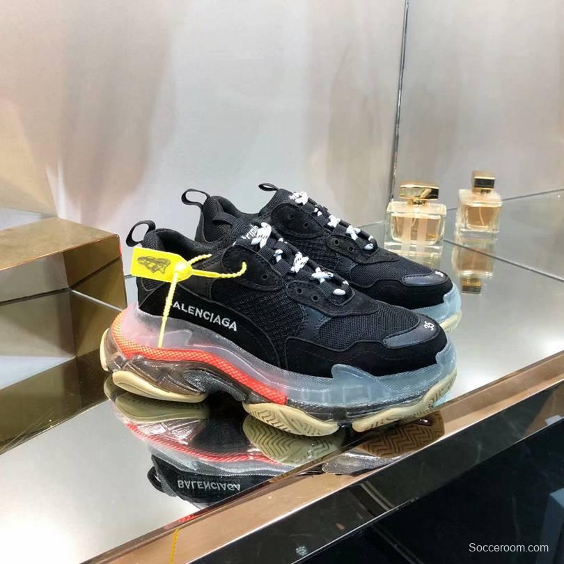 Men/Women Balenciaga Triple S MutiColor Clear Sole Black Sneaker Item 6380400