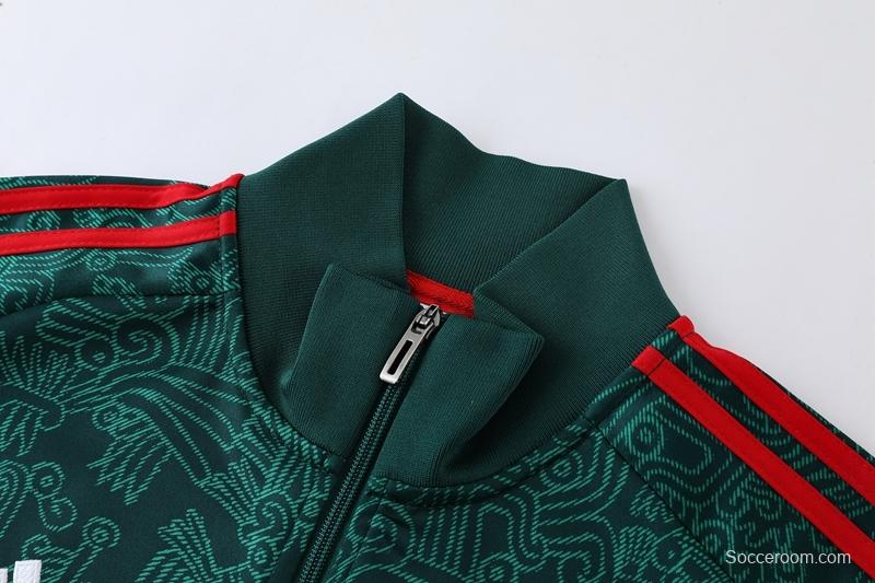 2022 Mexico Dark Green Full Zipper Tracksuit