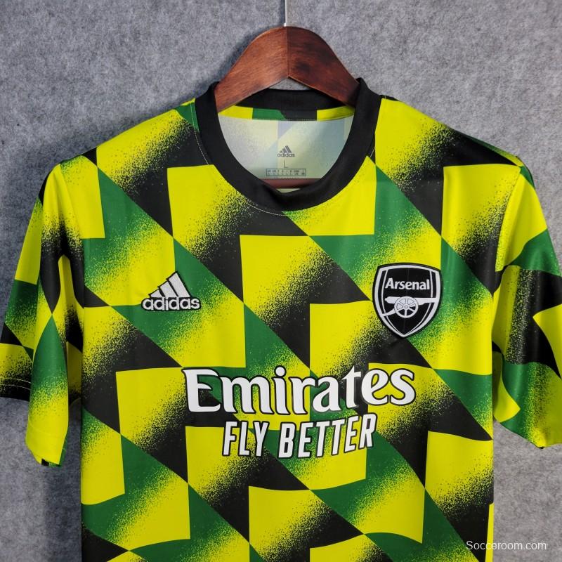 22/23 Arsenal Yellow/Green Pre-Match Jersey