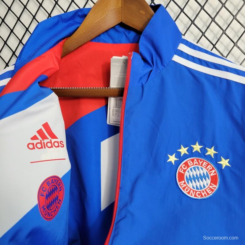 23-24 Bayern Munich Blue Reversible Windbreaker