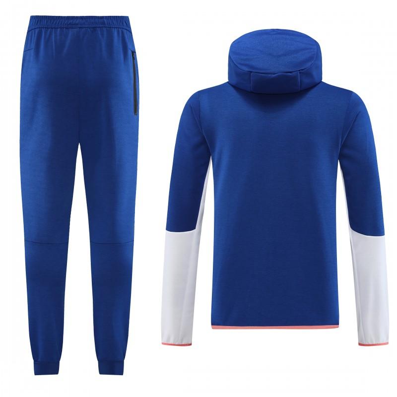 2023 Nike White Blue Full Zipper Hoodie Jacket +Pants