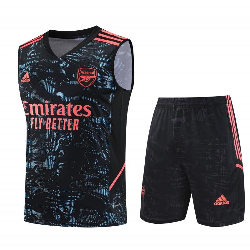 23-24 Arsenal Black Pattern Special Vest Jersey+Shorts