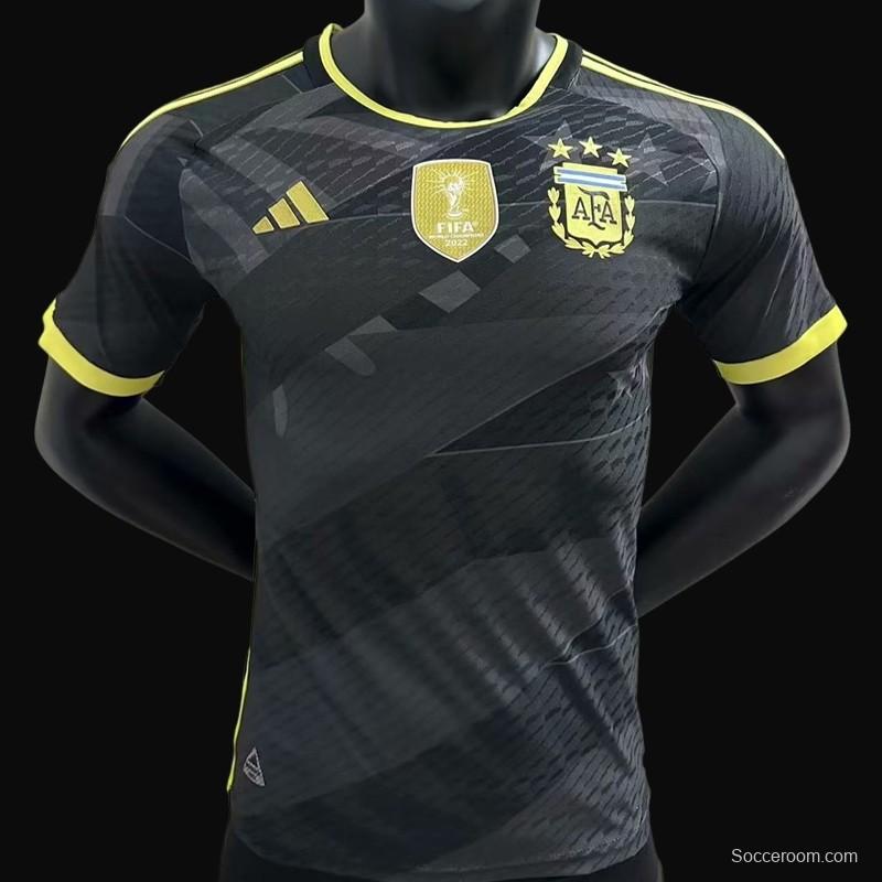 Player Version 2023 Argentina Black Special Jersey With Champion Patch