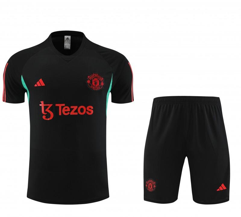 23 24 Manchester United Black White Short Sleeve+Shorts