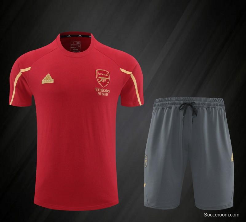 23/24 Arsenal Red Cotton Short Sleeve Jersey+Shorts