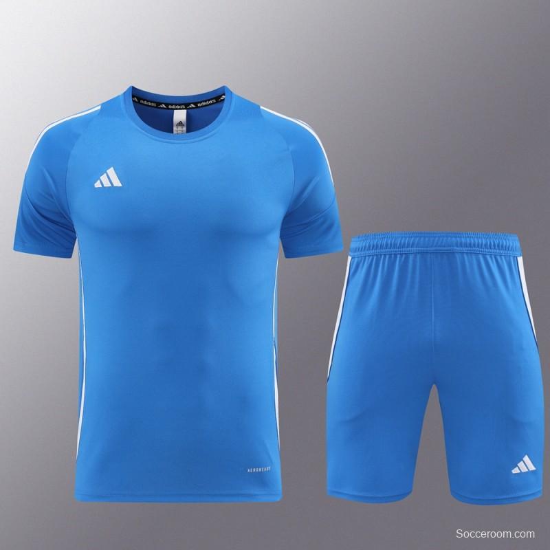 2024 Adidas Blue Short Sleeve Jersey+Shorts