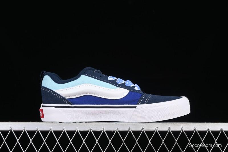 Vans Classics Knu Skool Patchwork Letter Lace-Up Chunky Tongue Platform Sneakers - VN0009QCBLK