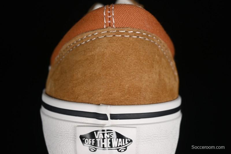 Vans Old Skool Reissue 136 High-End Series Round Toe Orange Canvas Vulcanized Shoes - VN000MT6BKQ