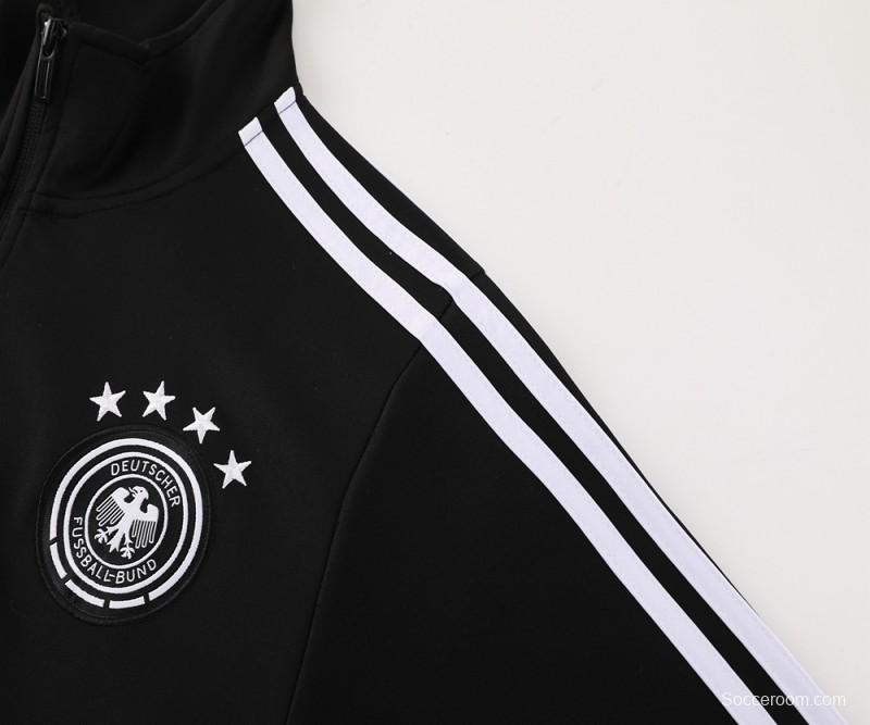 2024 Germany Black Full Zipper Jacket +Long Pants