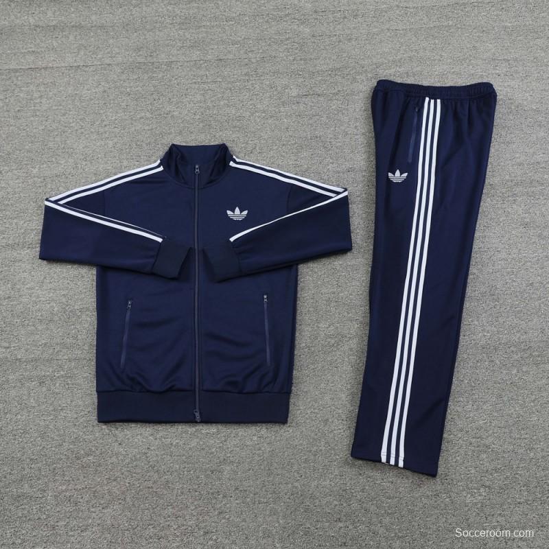 24/25 Adidas Original Navy Full Zipper Jacket +Long Pants