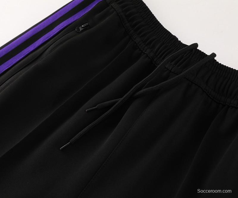 24/25 Adidas Original Black/Purple Full Zipper Jacket +Long Pants