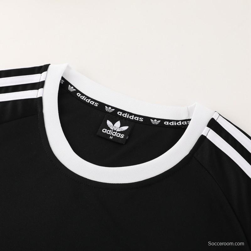 24/25 Adidas Original Black Short Sleeve Jersey+Shorts