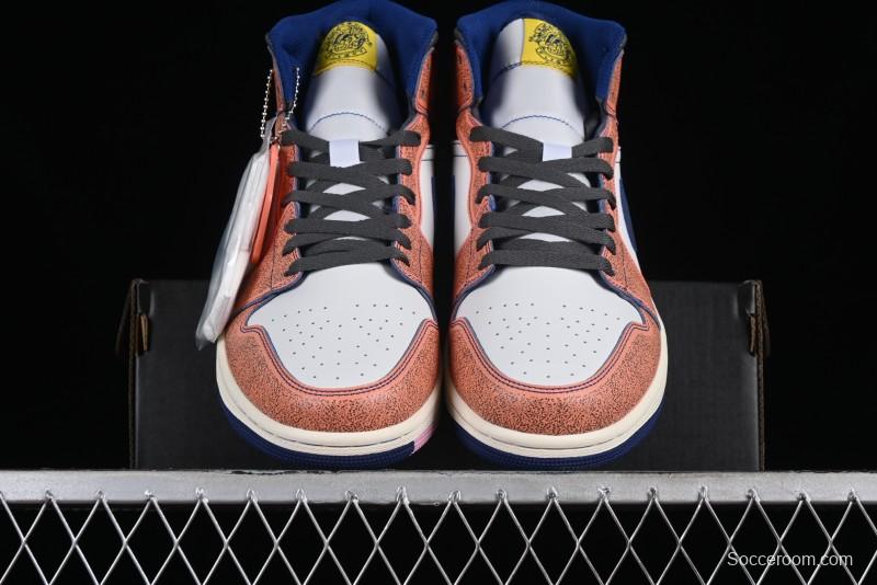 Nike Air Jordan 1 Mid "Flight Vintage" Retro Basketball Shoes with Washed Color Design - FV3619-106