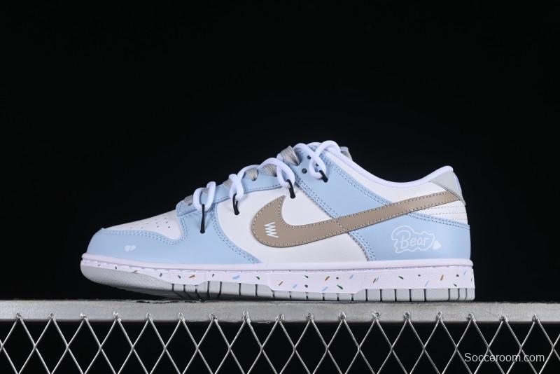 Nike Dunk Pure "Platinum" SB Low-Top Casual Sneakers with Dual Laces and Bear-Inspired Design - DV0831-101