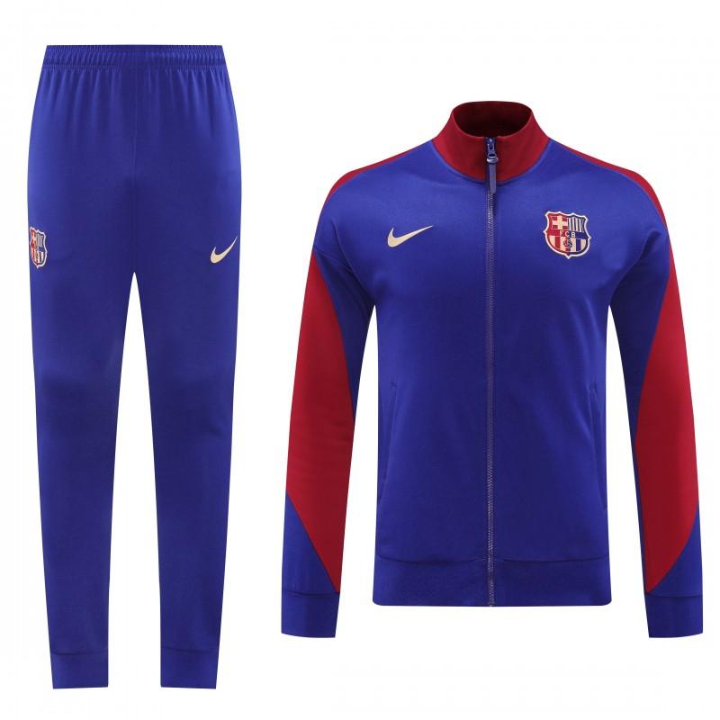 24/25 Barcelona Blue/Red Full Zipper Jacket +Long Pants