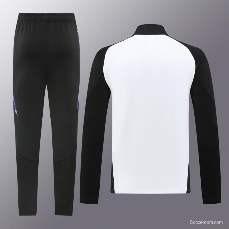 2024 Germany White/Black Full Zipper Jacket +Long Pants