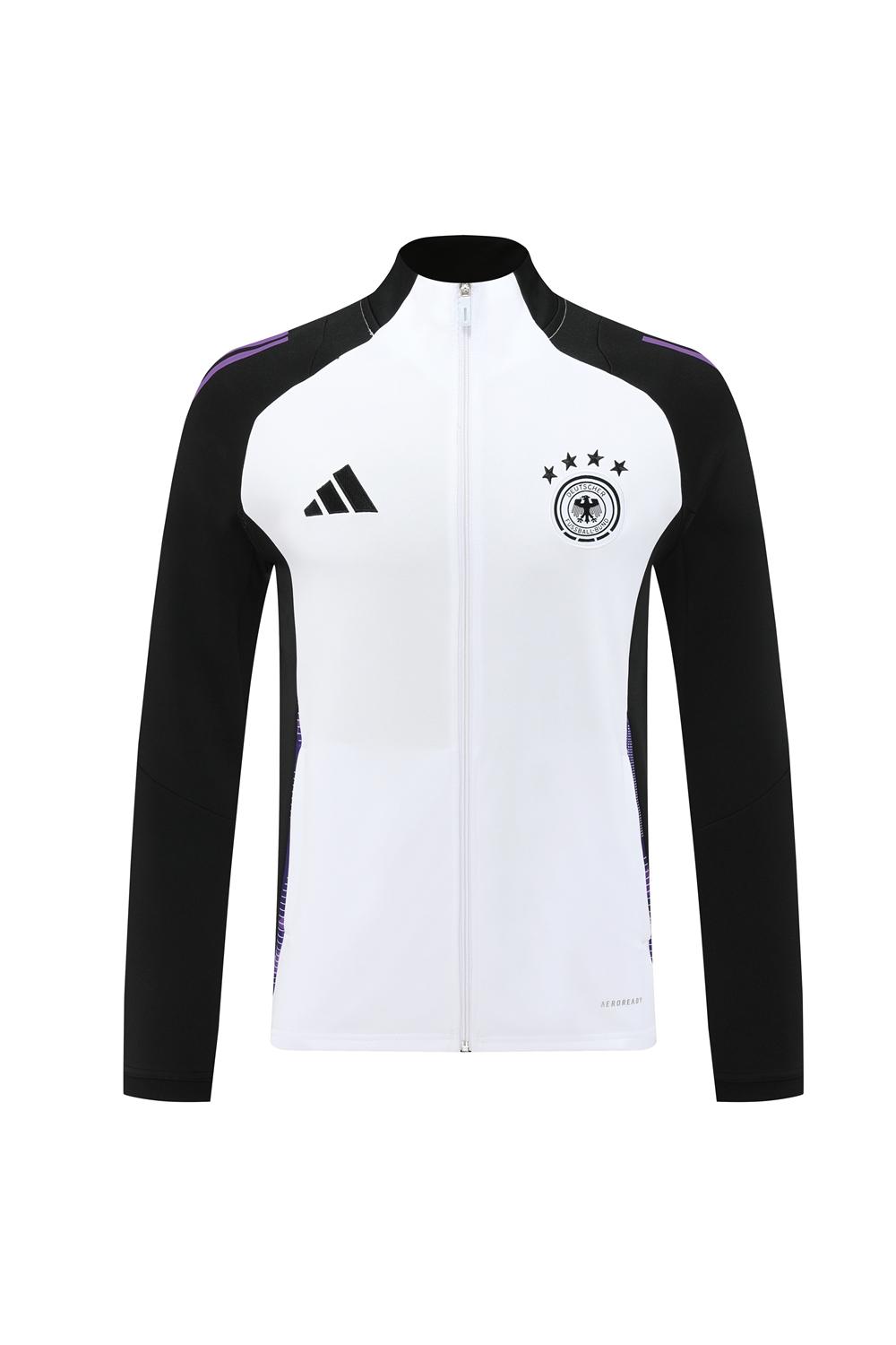 2024 Germany White/Black Full Zipper Jacket +Long Pants