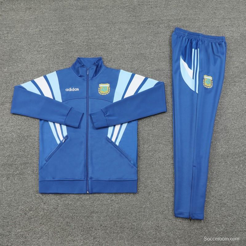 2024 Argentina Blue Full Zipper Jacket +Long Pants