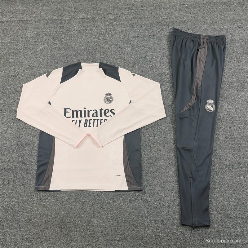 24/25 Real Madrid khaki Half Zipper Jacket+Long Pants