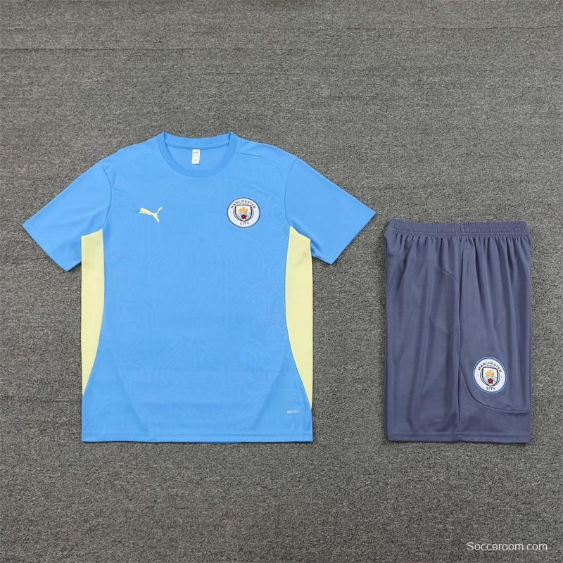 24/25 Manchester City Sky Blue Short Sleeve Jersey+Shorts