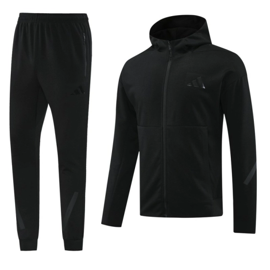2024 Adidas Black Hoodie Full Zipper Jacket +Long Pants