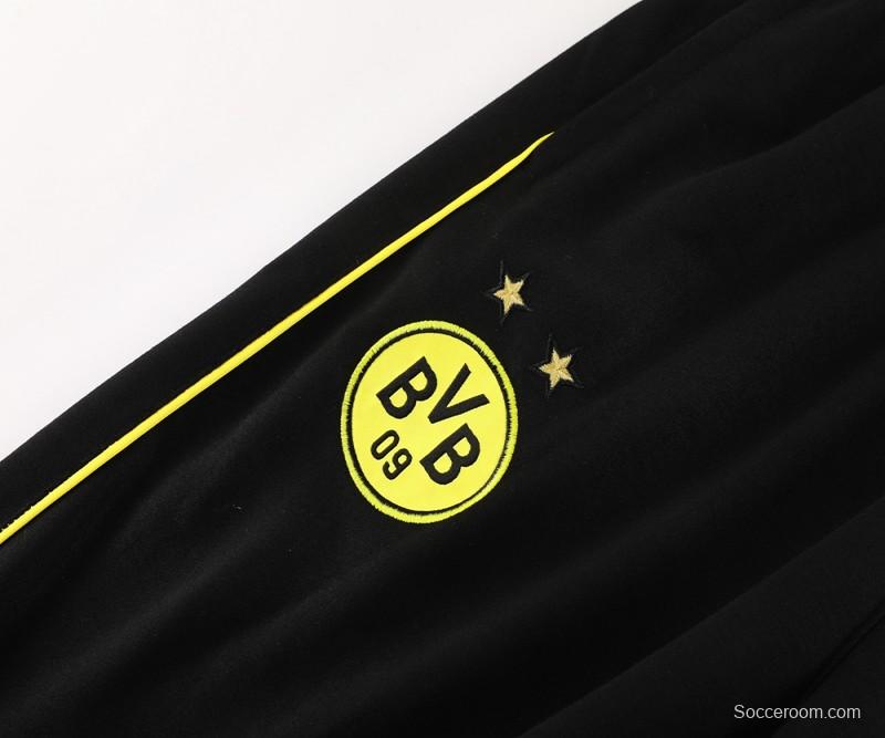 24/25 Borussia Dortmund Black Hoodie Full Zipper Jacket +Long Pants